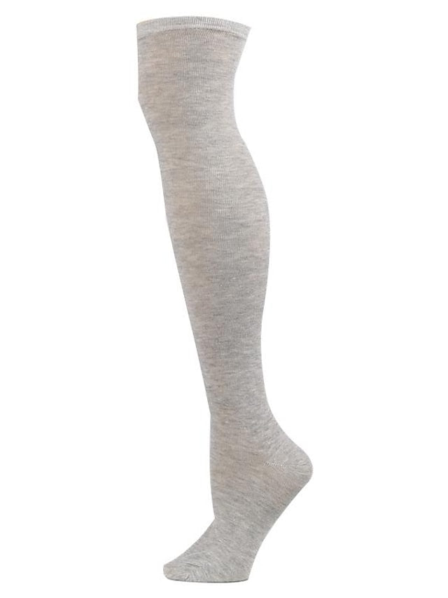 Knee High Socks Outdoor Home Daily Solid Color Polyester Spandex Basic Classic Warm Casual 1 Pair for Women