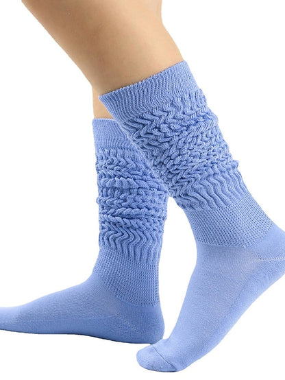 Crew Socks Home Work Daily Solid Color Polyester Spandex Simple Casual Warm Casual 1 Pair for Women