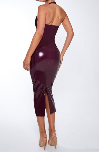 Rocio Midi Dress- Cherry Lacquer