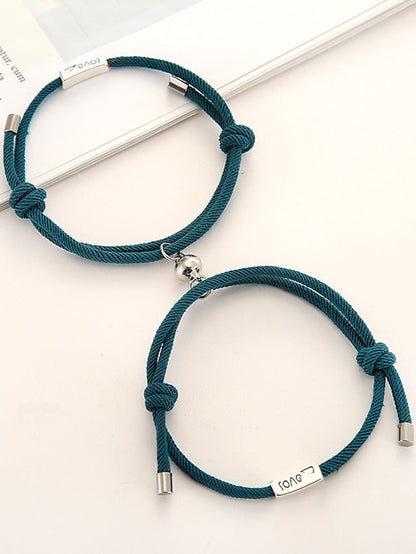 1 Pair Couple's Bracelet Magnetic Adjustable Romantic Series Love Simple Rope Bracelet Jewelry Milan For Gift for Women