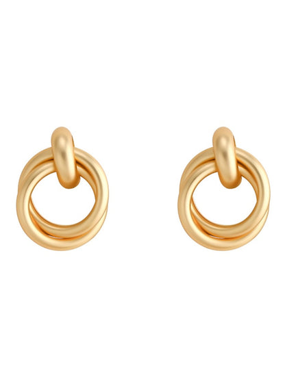1 Pair Hoop Earrings For Daily Alloy Classic Alphabet Shape Earring for Women