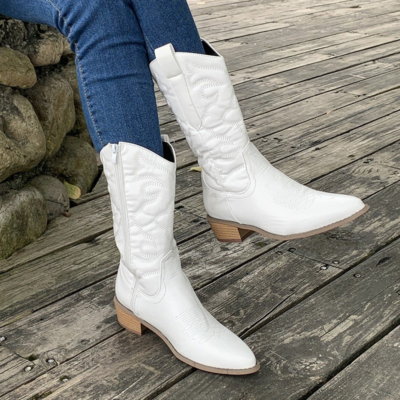 Casual Western Cowboy Ankle Boots with Heel for Women | Great for Casual Days
