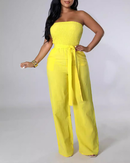 Tube Top High Waist Jumpsuit