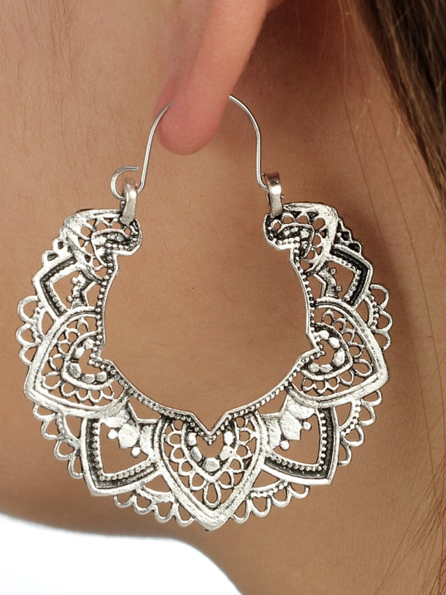 1 Pair Drop Earrings Dangle Earrings For Alloy Hollow Out Totem Series Petal for Women