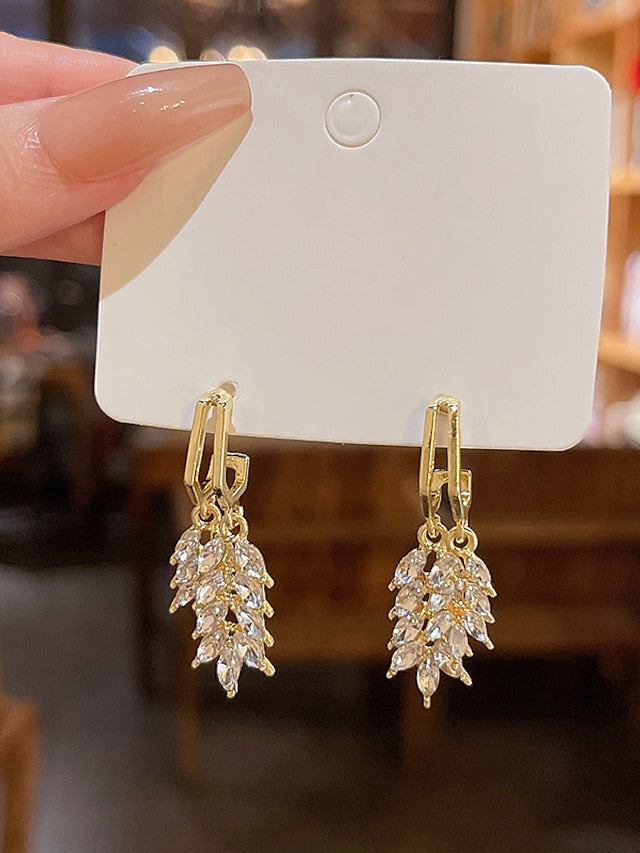1 Pair Alloy Leaf/Butterfly with Rhinestone Drop Earrings For Birthday Date Festival for Women