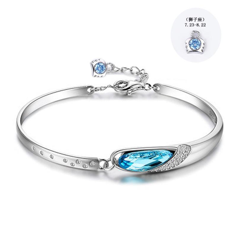 Women 12 Zodiac Signs Silver Bracelet for Women