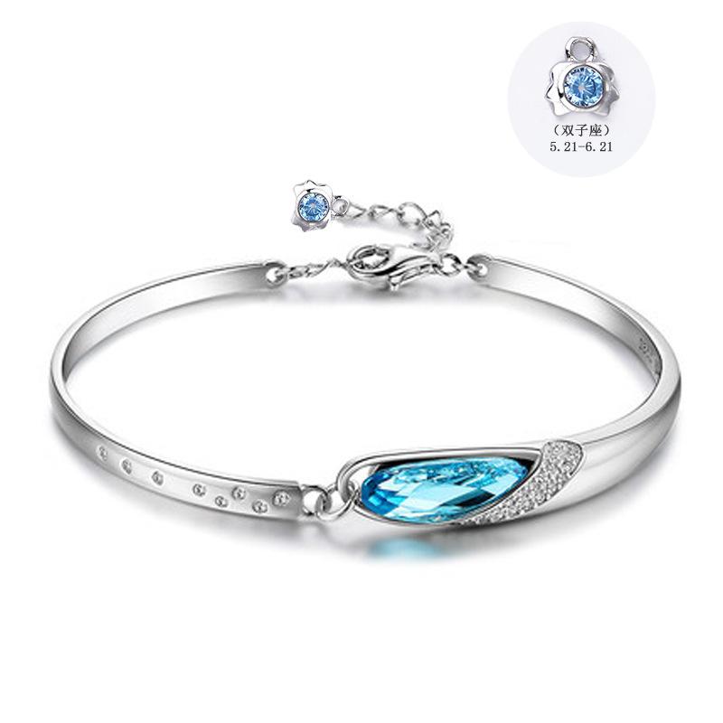 Women 12 Zodiac Signs Silver Bracelet for Women