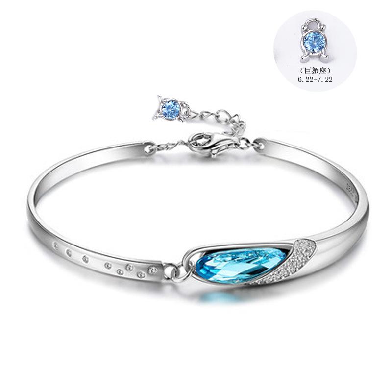 Women 12 Zodiac Signs Silver Bracelet for Women