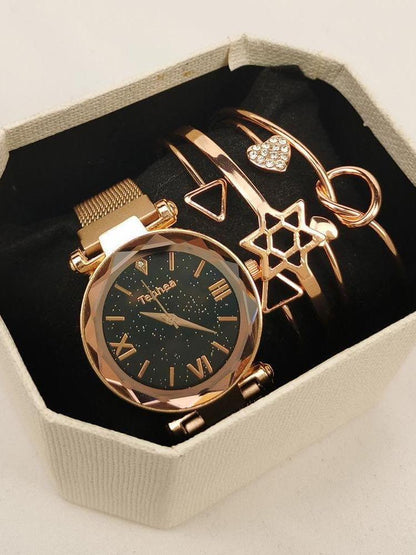 Women Quartz Watch With Bracelet Set for Women