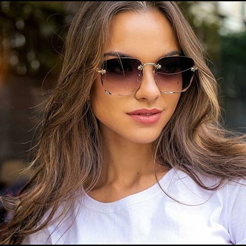 Sunglasses Rimless Square Sunglasses for Women