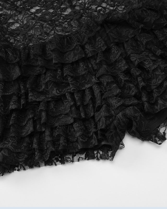 Mesh Lace Tube Top Jumpsuit