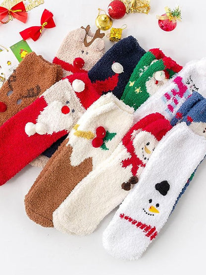 Crew Socks Party Christmas Gift Multi Color Animal Patterned Polyester Spandex Casual Classic Warm Cute 1 Pair for Women