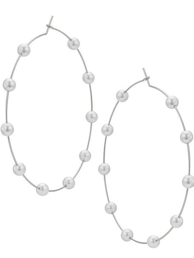 gold hoop pearls huge earrings thin lightweight circle jewelry for women for Women