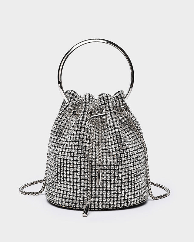 Light Luxury Rhinestone Bucket Bag