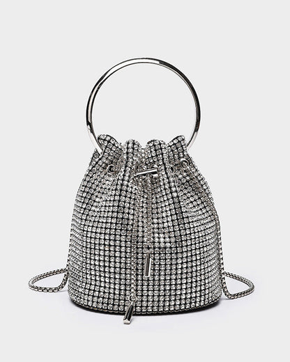 Light Luxury Rhinestone Bucket Bag
