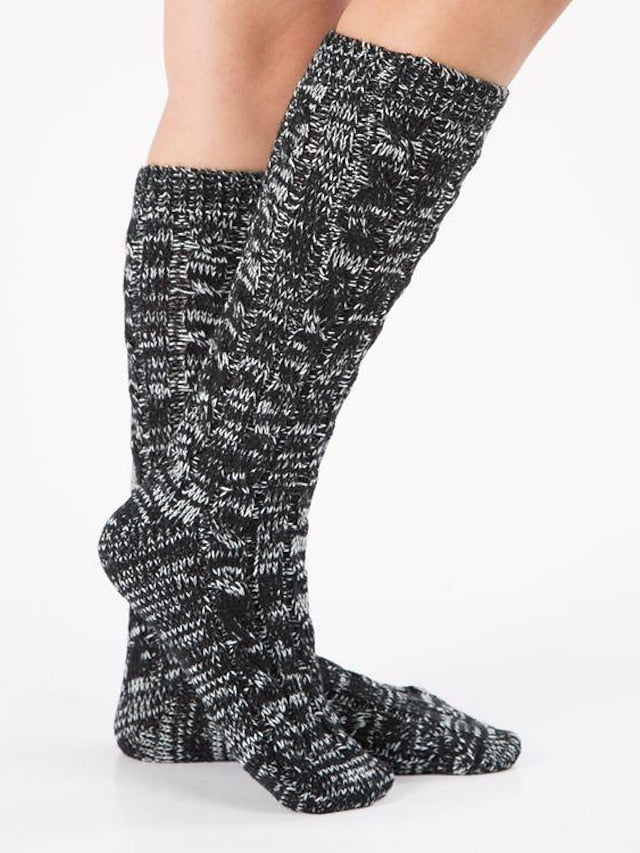 Crew Socks Home Daily Spandex Acrylic Fibers Nylon Basic Casual Classic Warm 1 Pair for Women