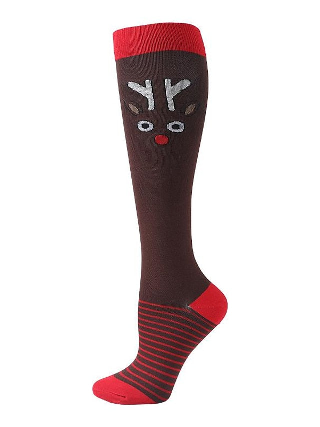Unisex Knee High Socks Party Christmas Multi Color Spandex Nylon Cotton Casual Classic Warm Cute 1 Pair for Women
