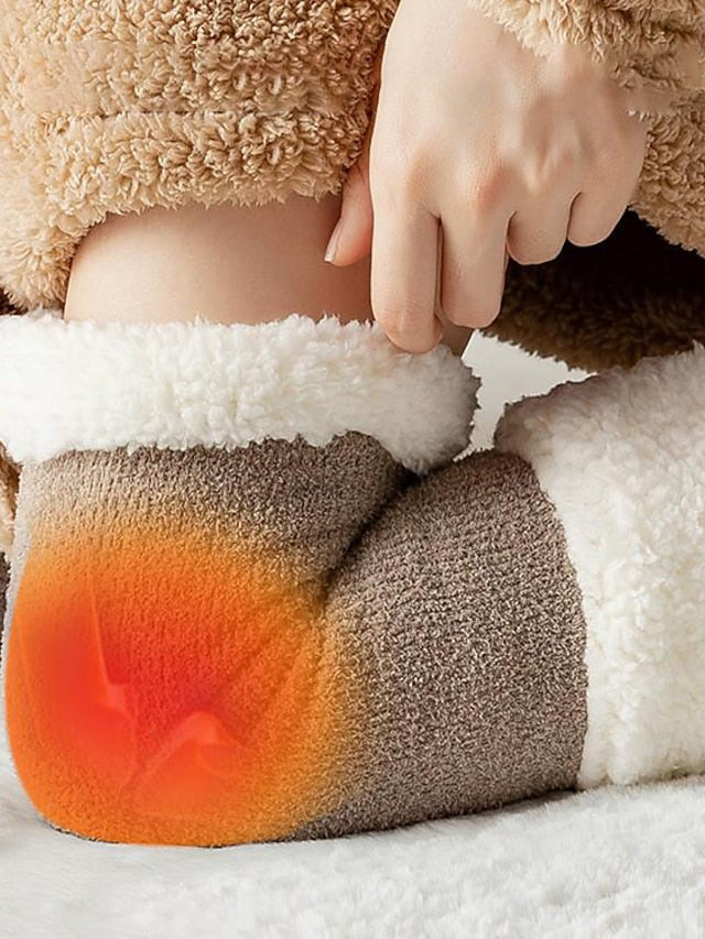 Leg Warmers Boot Cuffs Thick Winter Warm Socks Home Daily Solid Color Polyester Spandex Basic Classic Warm Casual 1 Pair for Women