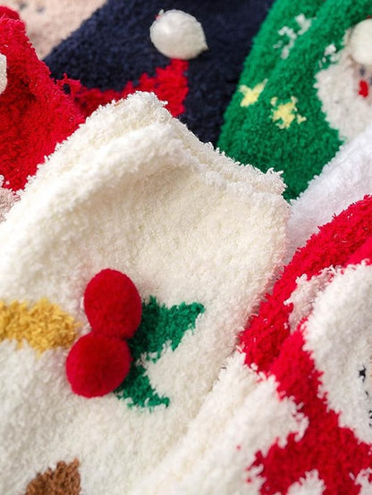 Crew Socks Party Christmas Gift Multi Color Animal Patterned Polyester Spandex Casual Classic Warm Cute 1 Pair for Women