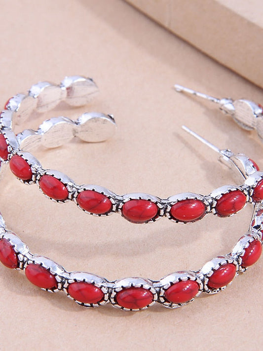 1 Pair Hoop Earrings Earrings For Work Street Daily Resin Alloy Vintage Style Fashion for Women