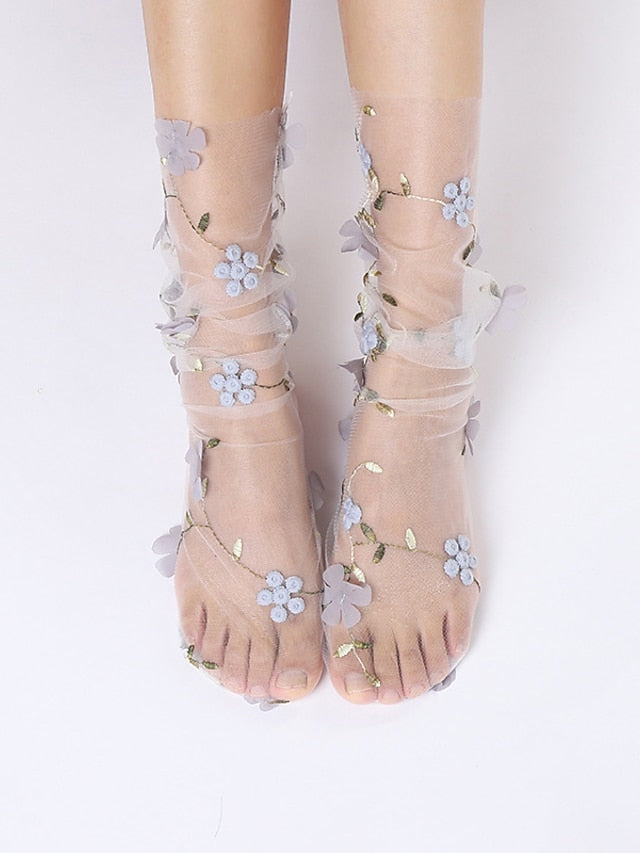 Crew Socks Outdoor Daily Vine Polyester Simple 1 Pair for Women