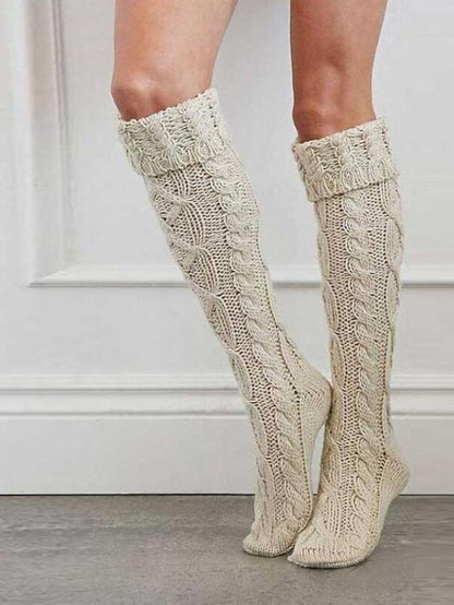 Men's Knee High Socks Outdoor Home Daily Solid Color Spandex Cotton Sporty Simple Cute Casual / Daily 1 Pair for Women