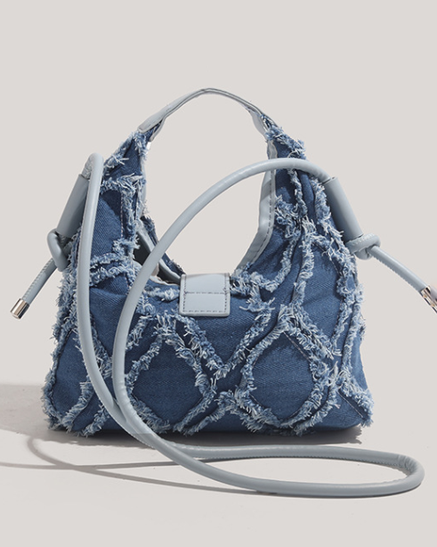 Denim Five-Pointed Star Punk Crossbody Bag
