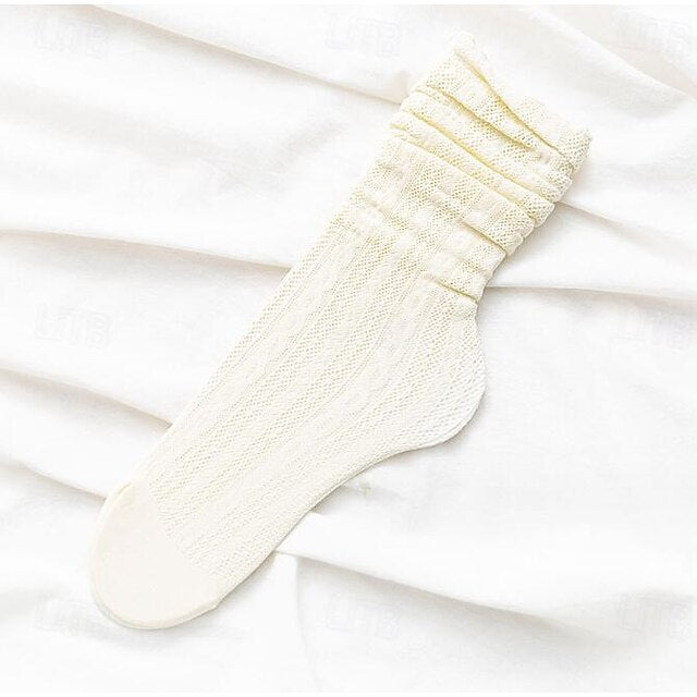 Women's Crew Socks Wedding Work Holiday Heart Polyester Sexy Casual Lolita Cute 1 Pair