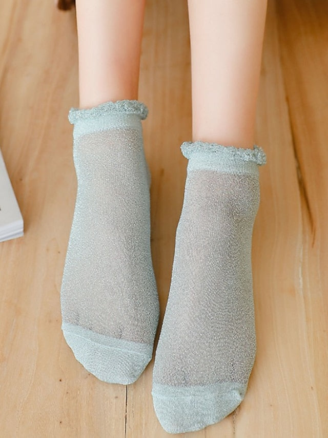 Anckle Socks Low Cut Socks Daily Holiday Solid Color Polyester Simple Lolita Casual / Daily 1 Pair for Women