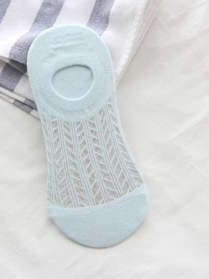 socks women spring and summer new glass silk ladies non-slip invisible socks cotton hollow mesh air conditioning socks boat socks women for Women