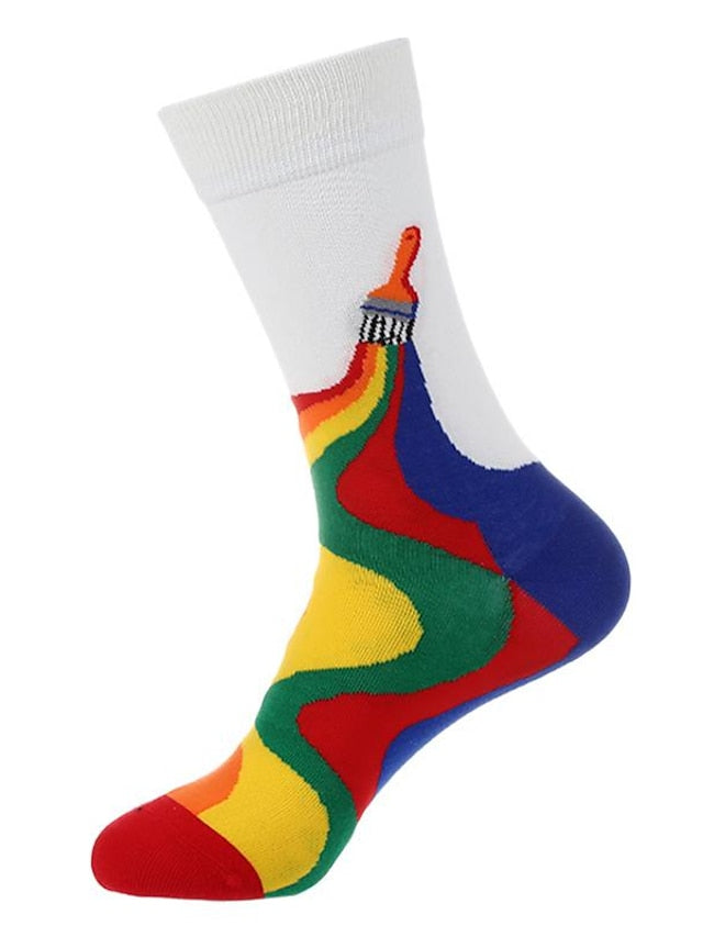 Crew Socks Home Office Daily Spandex Nylon Cotton Basic Casual Classic Warm Elastic 1 Pair for Women