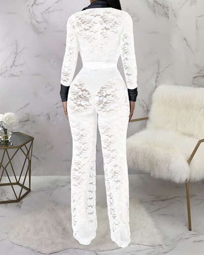 Lace Panel Jumpsuit