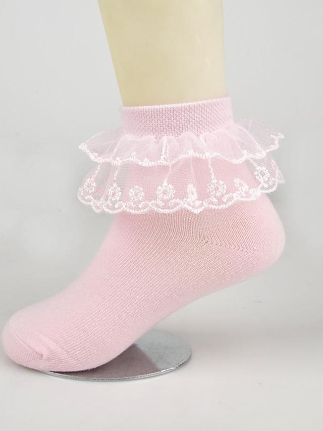 Kid's Crew Socks Wedding Party Daily Solid / Plain Color Nylon Cotton Classic Lolita 1 Pair for Women