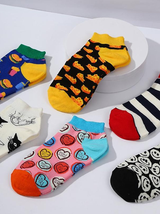 Anckle Socks Low Cut Socks Office Work Daily Animal Dot Spandex Nylon Cotton Basic Casual Classic 1 Pair for Women